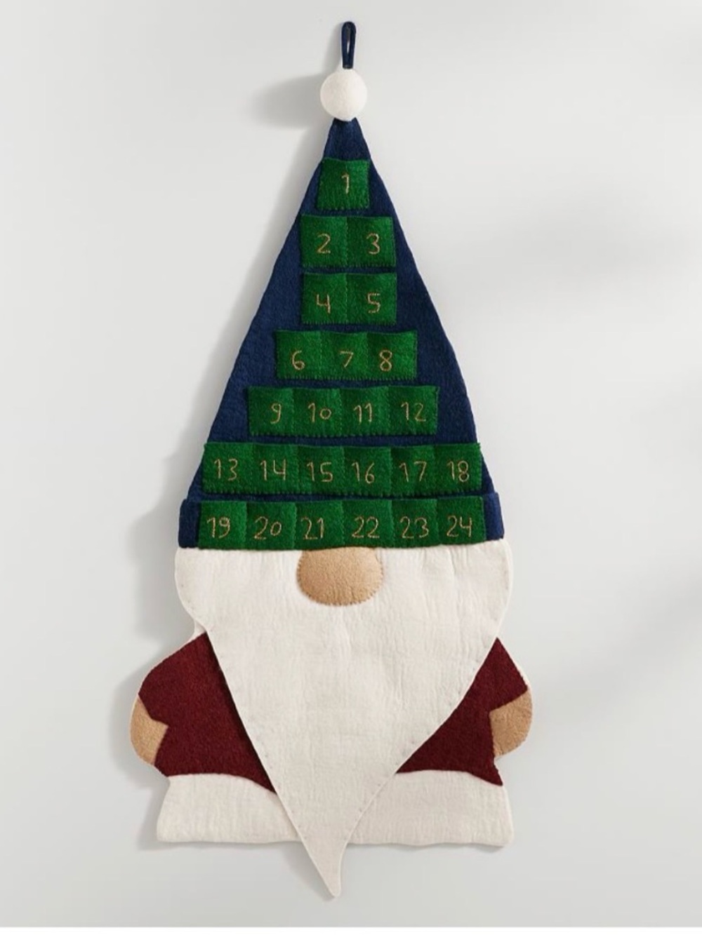 Pottery Barn Wool Gnome Hanging Advent Calendar